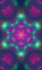 Preview wallpaper kaleidoscope, glow, shapes, abstraction, colorful