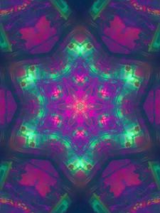 Preview wallpaper kaleidoscope, glow, shapes, abstraction, colorful