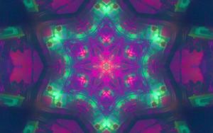 Preview wallpaper kaleidoscope, glow, shapes, abstraction, colorful