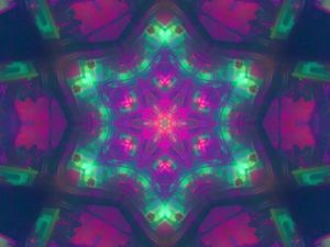 Preview wallpaper kaleidoscope, glow, shapes, abstraction, colorful