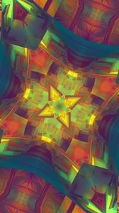 Preview wallpaper kaleidoscope, glow, shapes, abstraction, background