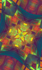 Preview wallpaper kaleidoscope, glow, shapes, abstraction, background