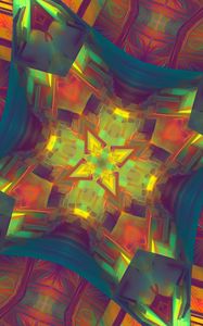 Preview wallpaper kaleidoscope, glow, shapes, abstraction, background