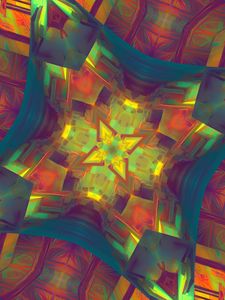 Preview wallpaper kaleidoscope, glow, shapes, abstraction, background