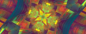 Preview wallpaper kaleidoscope, glow, shapes, abstraction, background