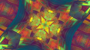 Preview wallpaper kaleidoscope, glow, shapes, abstraction, background