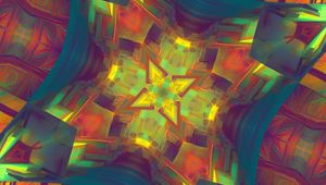 Preview wallpaper kaleidoscope, glow, shapes, abstraction, background