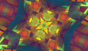 Preview wallpaper kaleidoscope, glow, shapes, abstraction, background