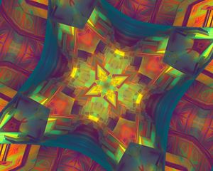 Preview wallpaper kaleidoscope, glow, shapes, abstraction, background
