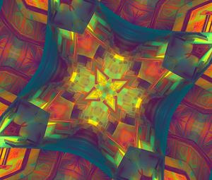 Preview wallpaper kaleidoscope, glow, shapes, abstraction, background