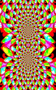 Preview wallpaper kaleidoscope, glow, shapes, abstract, bright