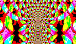 Preview wallpaper kaleidoscope, glow, shapes, abstract, bright