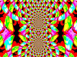 Preview wallpaper kaleidoscope, glow, shapes, abstract, bright