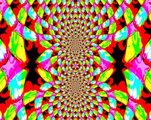 Preview wallpaper kaleidoscope, glow, shapes, abstract, bright