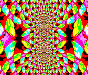 Preview wallpaper kaleidoscope, glow, shapes, abstract, bright