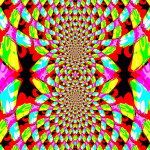 Preview wallpaper kaleidoscope, glow, shapes, abstract, bright