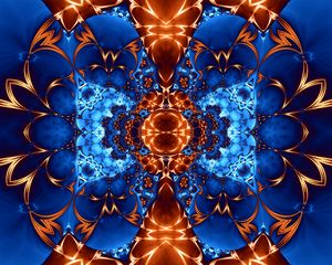 Preview wallpaper kaleidoscope, glow, shapes, abstract, pattern