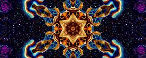 Preview wallpaper kaleidoscope, glow, shapes, abstraction, dots
