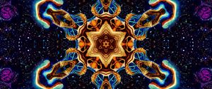 Preview wallpaper kaleidoscope, glow, shapes, abstraction, dots