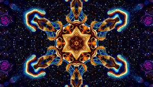 Preview wallpaper kaleidoscope, glow, shapes, abstraction, dots