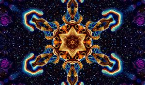 Preview wallpaper kaleidoscope, glow, shapes, abstraction, dots