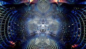 Preview wallpaper kaleidoscope, glow, shapes, blue, abstraction