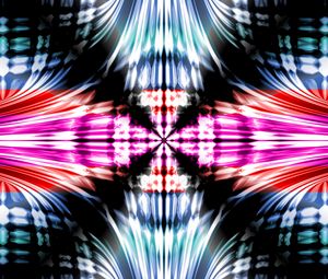 Preview wallpaper kaleidoscope, lines, glow, abstraction, bright