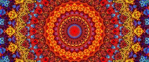 Preview wallpaper kaleidoscope, pattern, circles, glow, abstraction, bright