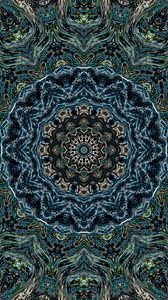 Preview wallpaper kaleidoscope, pattern, fractal, green, abstraction