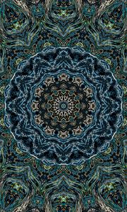Preview wallpaper kaleidoscope, pattern, fractal, green, abstraction