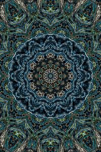Preview wallpaper kaleidoscope, pattern, fractal, green, abstraction