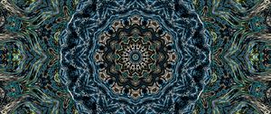 Preview wallpaper kaleidoscope, pattern, fractal, green, abstraction