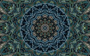 Preview wallpaper kaleidoscope, pattern, fractal, green, abstraction