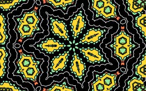 Preview wallpaper kaleidoscope, pattern, shapes, abstraction, background, bright