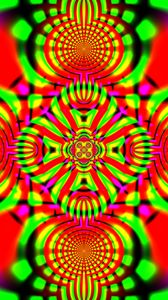 Preview wallpaper kaleidoscope, pattern, shapes, circles, abstraction, bright