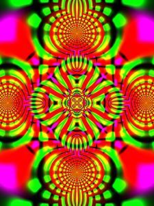 Preview wallpaper kaleidoscope, pattern, shapes, circles, abstraction, bright