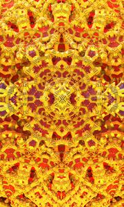 Preview wallpaper kaleidoscope, pattern, yellow, orange, abstraction