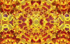Preview wallpaper kaleidoscope, pattern, yellow, orange, abstraction