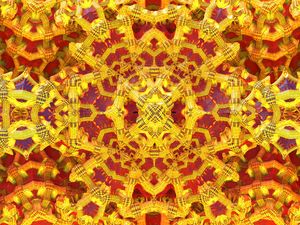 Preview wallpaper kaleidoscope, pattern, yellow, orange, abstraction