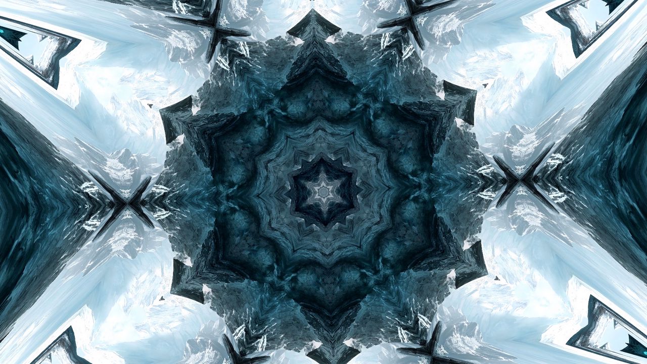 Wallpaper kaleidoscope, shapes, abstract, blue