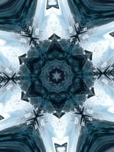 Preview wallpaper kaleidoscope, shapes, abstract, blue