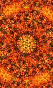 Preview wallpaper kaleidoscope, shapes, abstraction, orange