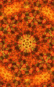 Preview wallpaper kaleidoscope, shapes, abstraction, orange