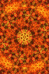 Preview wallpaper kaleidoscope, shapes, abstraction, orange