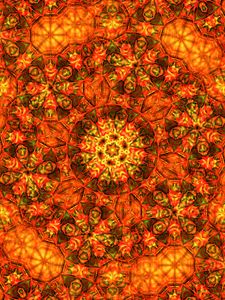 Preview wallpaper kaleidoscope, shapes, abstraction, orange
