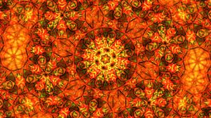 Preview wallpaper kaleidoscope, shapes, abstraction, orange