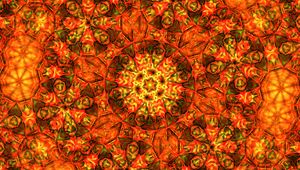 Preview wallpaper kaleidoscope, shapes, abstraction, orange