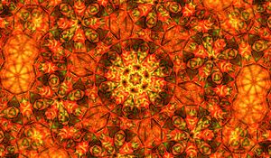 Preview wallpaper kaleidoscope, shapes, abstraction, orange