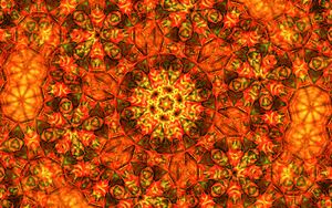 Preview wallpaper kaleidoscope, shapes, abstraction, orange