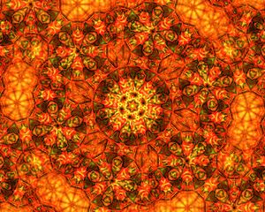 Preview wallpaper kaleidoscope, shapes, abstraction, orange